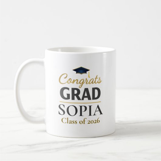 Graduation 2026 Personalized Congrats Grad コーヒーマグカップ (左)