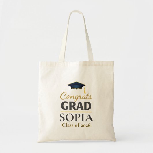 Graduation 2026 Personalized Congrats Grad トートバッグ (正面)