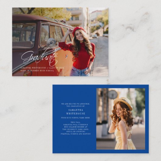 Graduation 2026 Photos Grad Announcement ノートカード (正面/裏面)