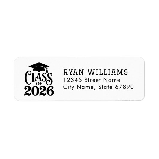 Graduation 2026 Return Address Labels ラベル (正面)