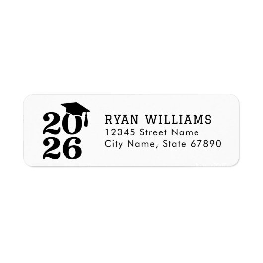 Graduation 2026 Return Address Labels ラベル (正面)
