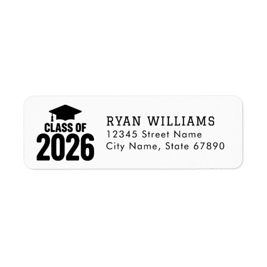 Graduation 2026 Return Address Labels ラベル (正面)