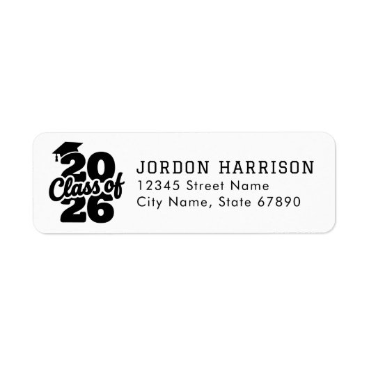Graduation 2026 Return Address Labels ラベル (正面)