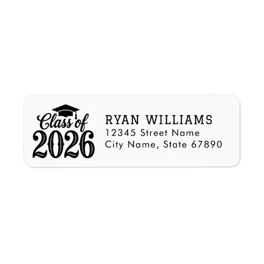 Graduation 2026 Return Address Labels ラベル (正面)