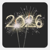 Graduation 2026 Sparklers On Black スクエアシール (正面)