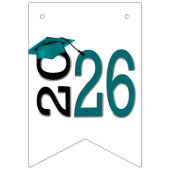 Graduation 2026 Teal and Black  バンティングフラッグ (第3の旗)