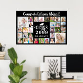 Graduation 30 Photo Collage Class Year Keepsake ポスター (ホームオフィス)