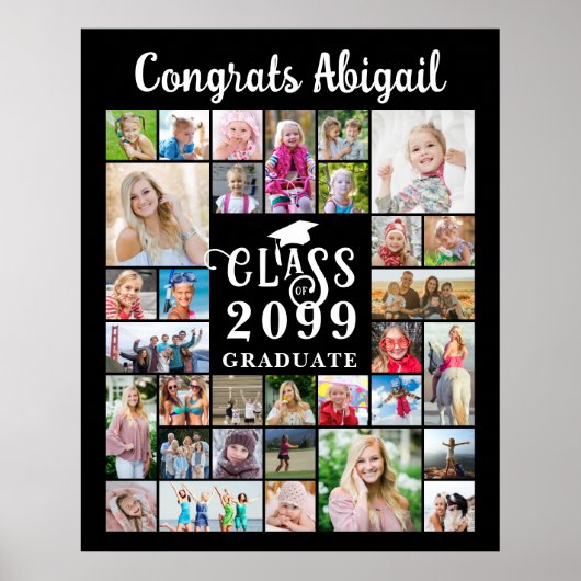 Graduation 32 Photo Collage Class Year ポスター (正面)