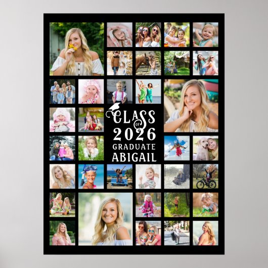 Graduation 35 Photo Collage Class of Year Graduate ポスター (正面)