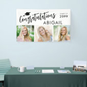 Graduation 3 Photos Congratulations Name 横断幕 (トレードショー)