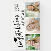 Graduation 3 Photos Congratulations Name 横断幕 (縦)