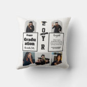 Graduation 5 Photo Celebration Graduate Template クッション (裏面)