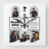 Graduation 5 Photo Celebration Graduate Template スクエア壁時計 (正面)