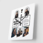 Graduation 5 Photo Celebration Graduate Template スクエア壁時計 (傾斜)
