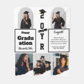 Graduation 5 Photo Celebration Graduate Template フリースブランケット (正面)