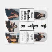 Graduation 5 Photo Celebration Graduate Template フリースブランケット (正面(横))