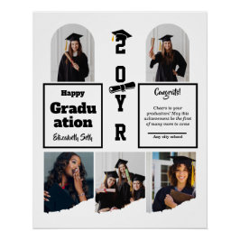 Graduation 5 Photo Celebration Graduate Template ポスター