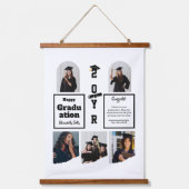 Graduation 5 Photo Celebration Graduate Template 吊り下げ型タペストリー (正面)