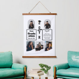 Graduation 5 Photo Celebration Graduate Template 吊り下げ型タペストリー