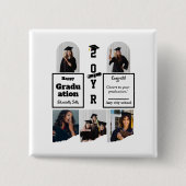 Graduation 5 Photo Celebration Graduate Template 缶バッジ (正面)