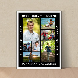 Graduation 8 Photo Collage Congrats Grad ポスター