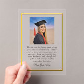 Graduation acrylic Thank You card with photo アクリル招待状 (インサイチュ (ポータブル))