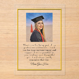 Graduation acrylic Thank You card with photo アクリル招待状