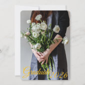 Graduation Announcement 2026 Beautiful Flower 招待状 (正面)