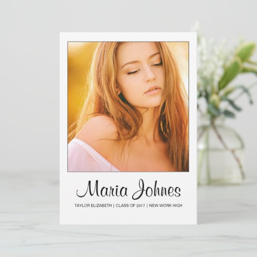 Graduation Announcement Card Template 招待状 (スタンド正面)