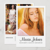 Graduation Announcement Card Template 招待状 (正面/裏面)