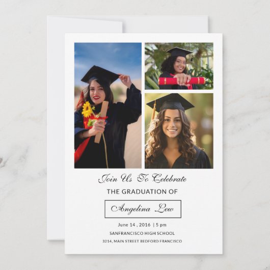 Graduation Announcement Card Template 案内状 (裏面)