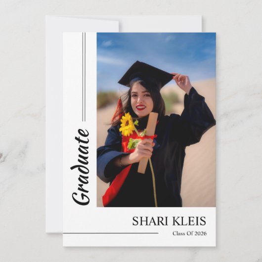 Graduation Announcement Card Template 案内状 (正面)