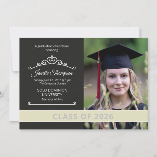 Graduation Announcement Card Template 案内状 (正面)