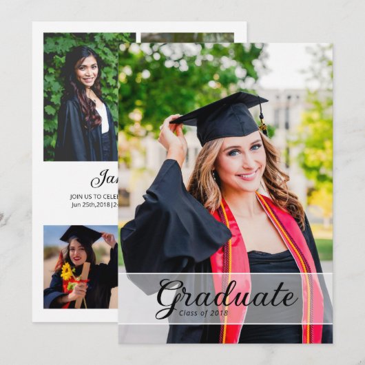 Graduation Announcement Card Template 案内状 (正面/裏面)