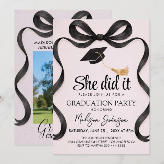 Graduation announcement class of 2026 招待状 (正面/裏面)