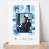 Graduation announcement class of 2026 blue white 案内状