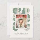 Graduation announcement class of 2026 sage green 案内状 (正面)