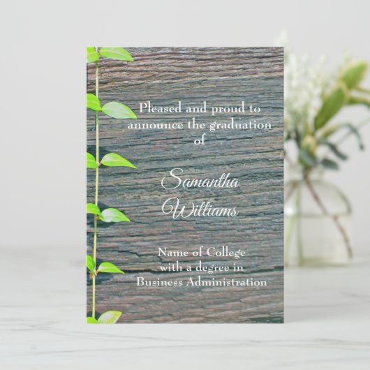 Graduation Announcement College, Rustic Card カード (スタンド正面)