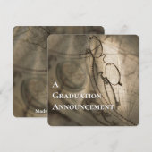 Graduation Announcement Custom Map Invitation 招待状 (正面/裏面)