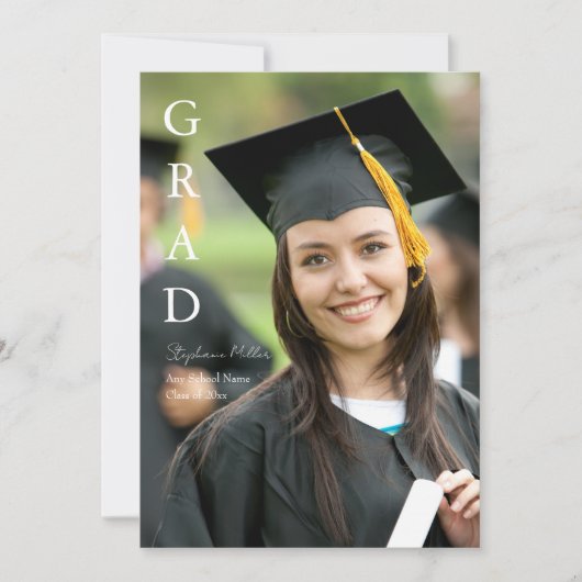 Graduation Announcement Customizable Name School  シーズンカード (正面)