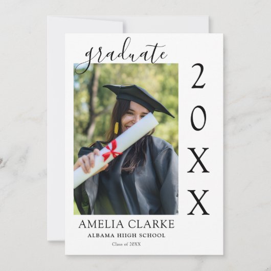 Graduation announcement, graduation invitation 招待状 (正面)