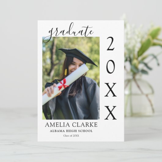 Graduation announcement, graduation invitation 招待状 (スタンド正面)