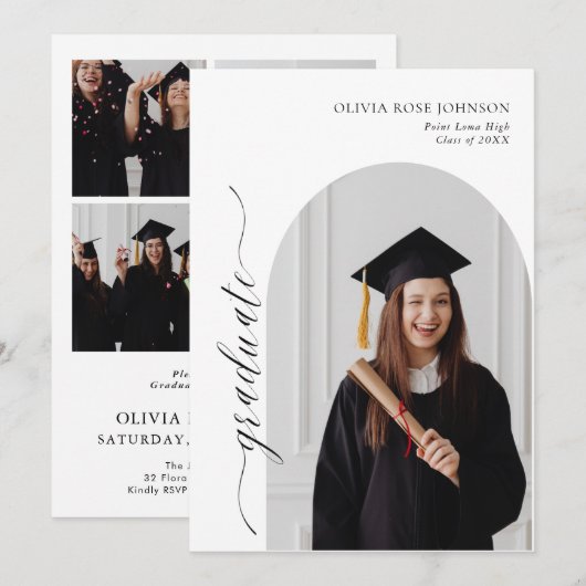 Graduation Announcement Invite | Graduation Party 招待状 (正面/裏面)