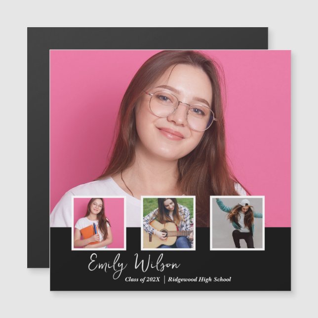 Graduation Announcement Magnet | Photo Keepsake  (正面/裏面)