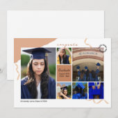 Graduation Announcement Photo Collage Template 案内状 (正面/裏面)