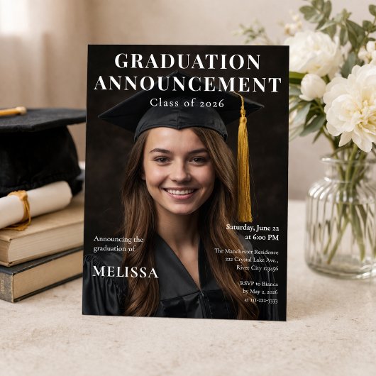 Graduation Announcement Photo Invite 招待状
