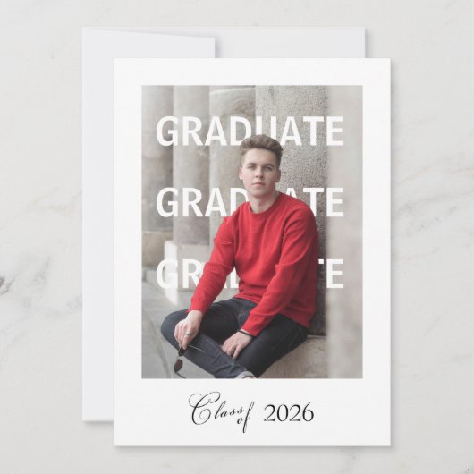 Graduation Announcement Photo Pop style カード (正面)