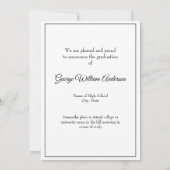 Graduation Announcement Photo Pop style カード (裏面)