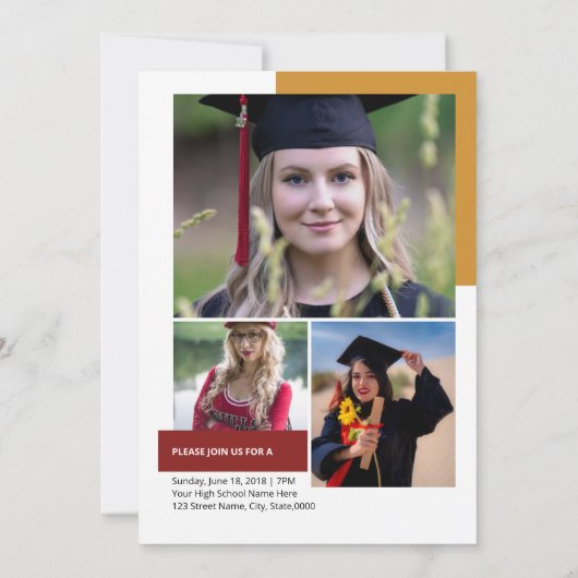 Graduation Announcement Template 案内状 (裏面)