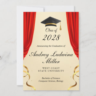 Graduation Announcements No Photo 案内状